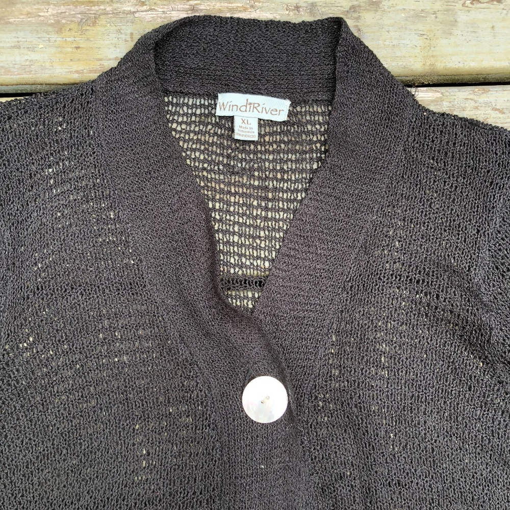 WIND RIVER open knit shell button cardigan - Picture 3 of 5